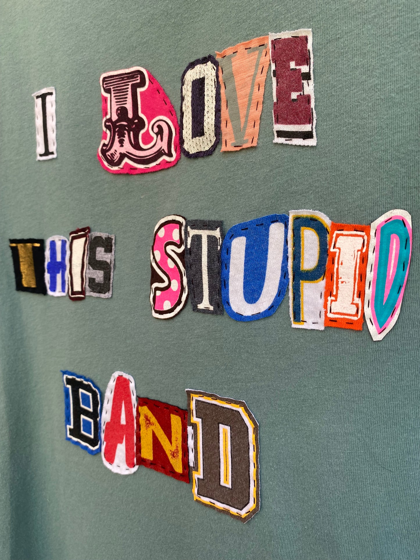 I Love This Stupid Band Tee - Blue/Grey (M)