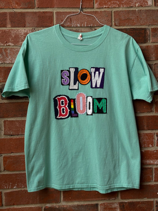 Slow Bloom Tee - Teal/Aqua (L)