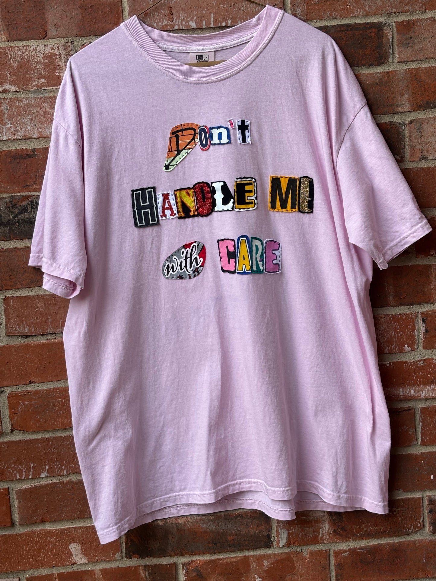 Don't Handle Me With Care Tee - Light Pink (XL)