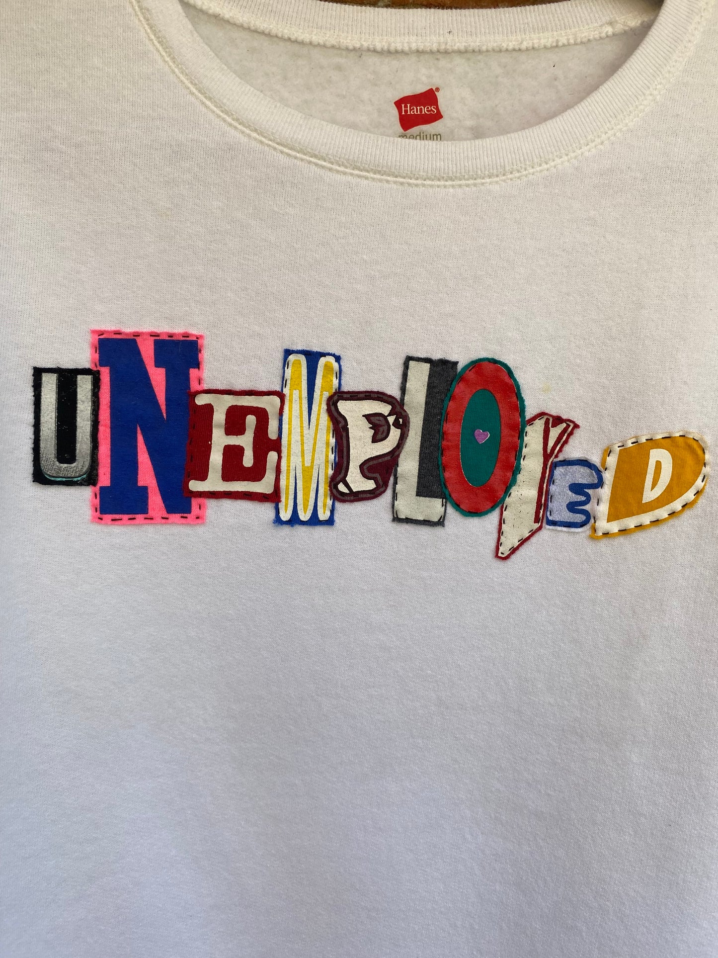 Unemployed Crewneck - White (M)