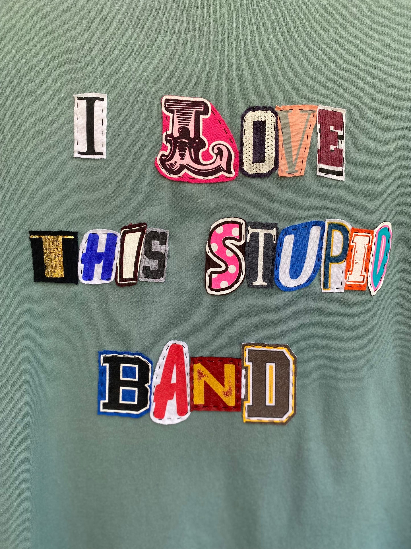 I Love This Stupid Band Tee - Blue/Grey (M)