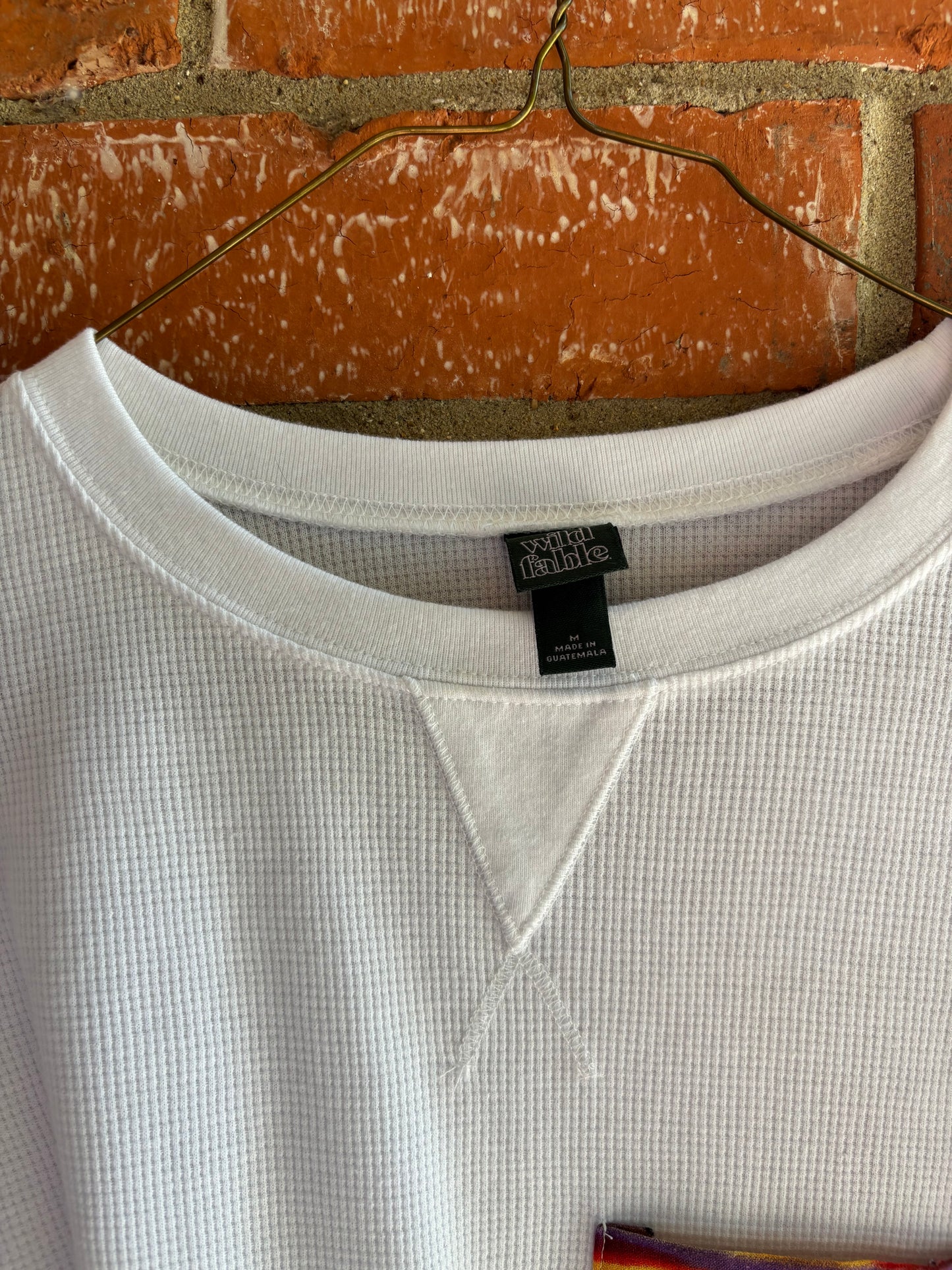M Embroidered Pocket Longsleeve Tee - (White M)