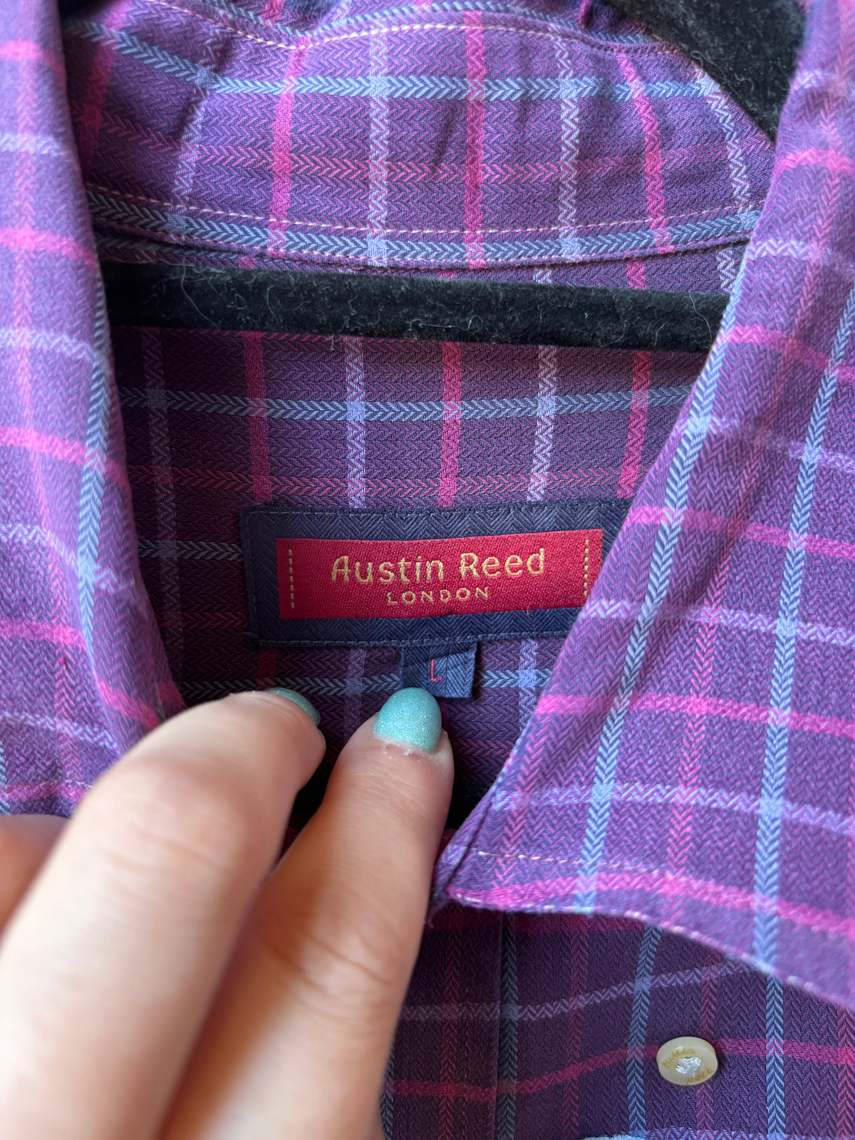 POP Button Down - (Purple/Blue/Pink L)