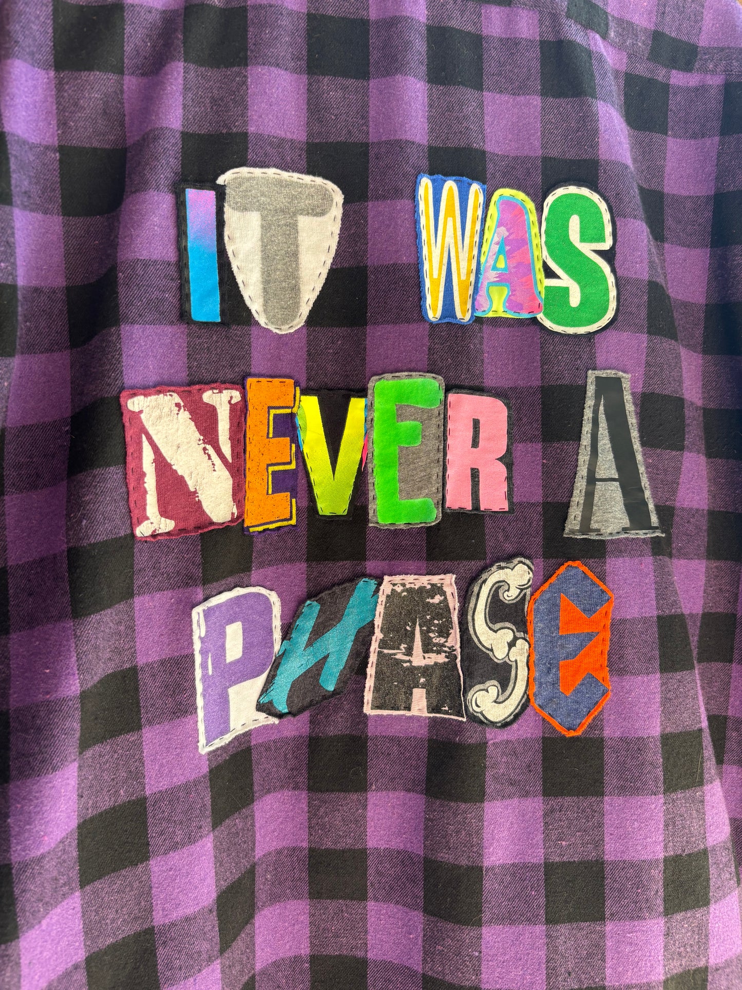 It Was Never A Phase Flannel - (Purple/Black L)