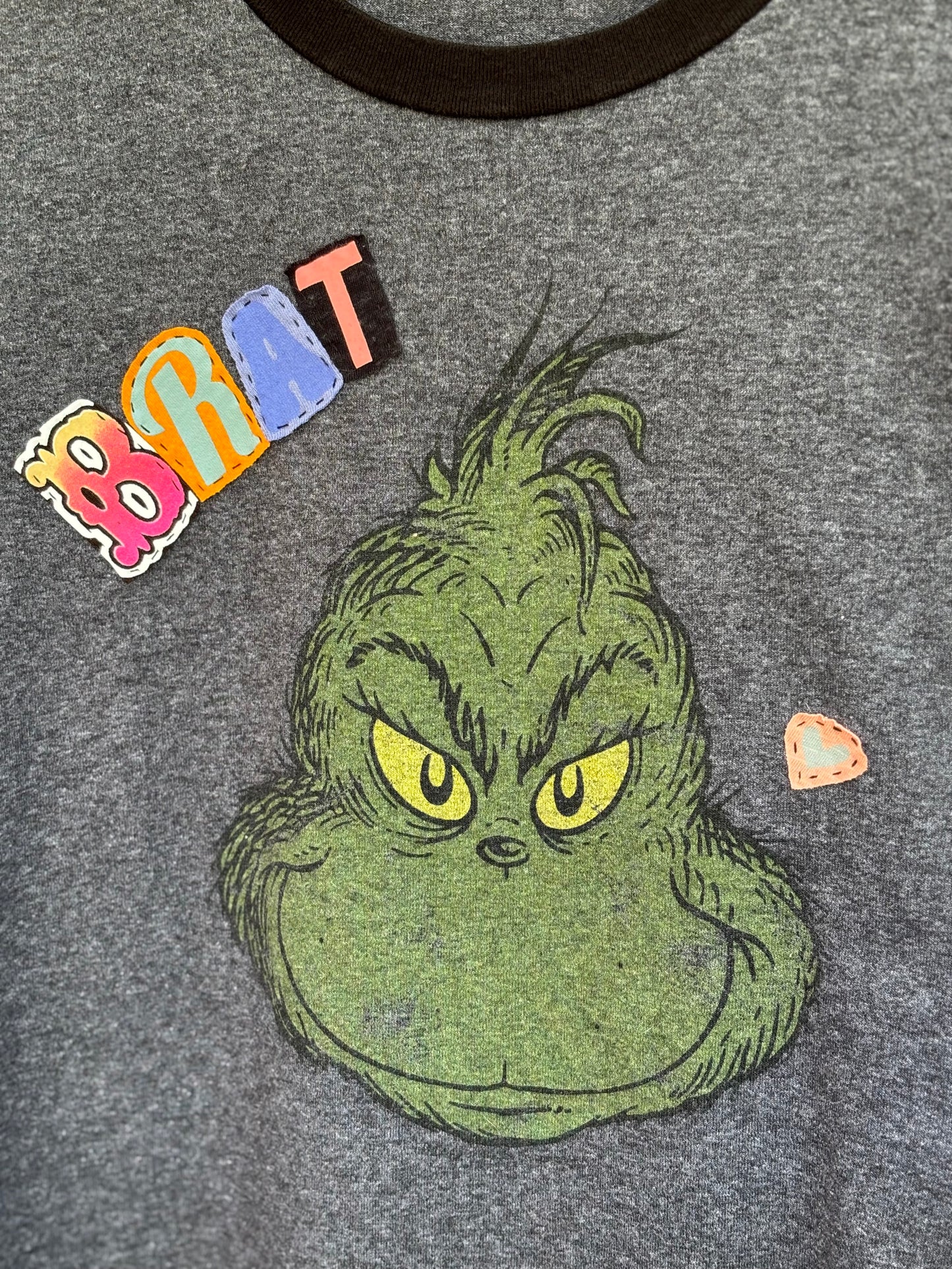 Grinch Brat Ringer Tee - Grey (M)