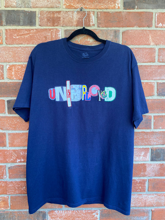 Unemployed Tee - Navy (L)