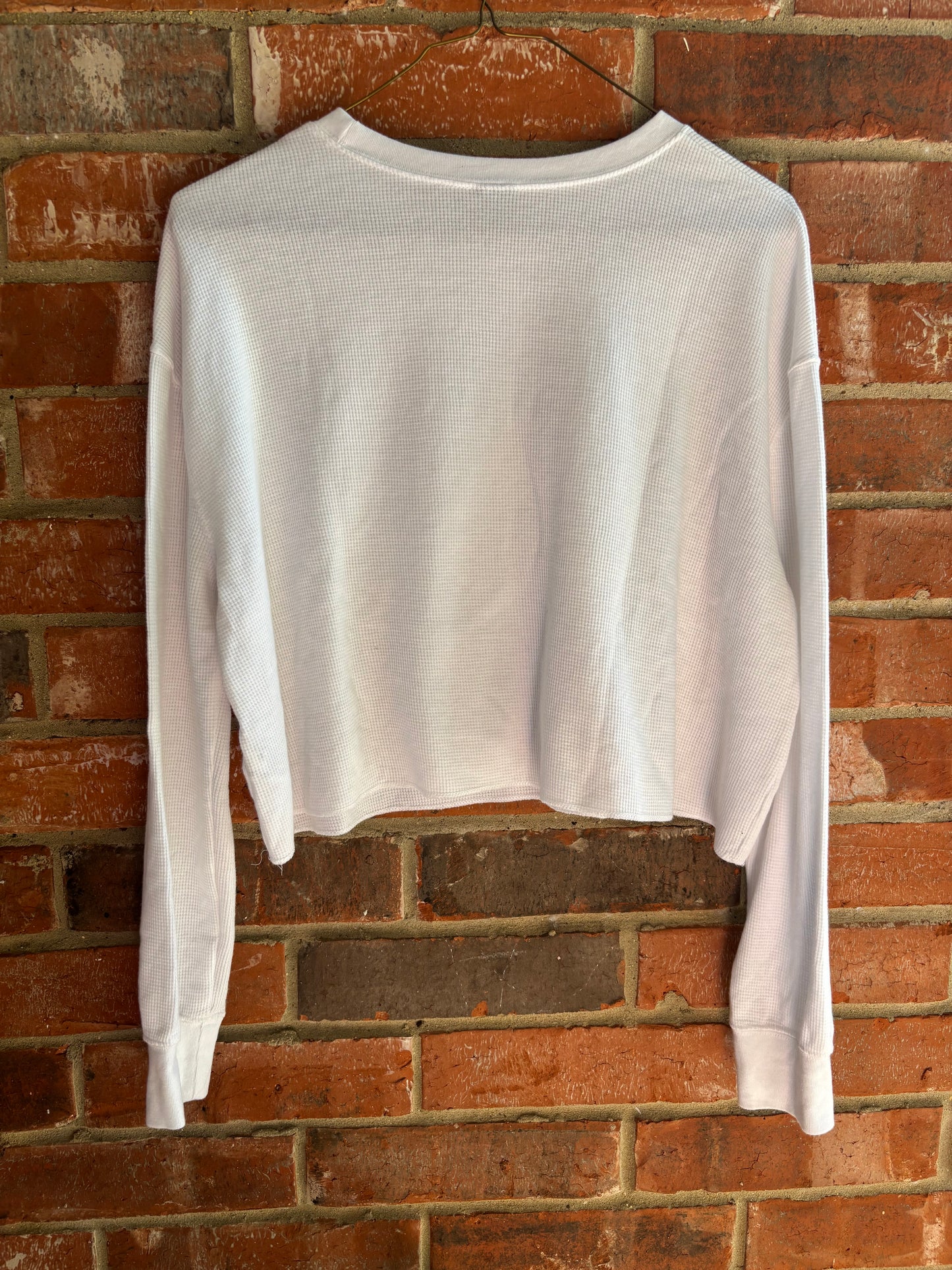 M Embroidered Pocket Longsleeve Tee - (White M)
