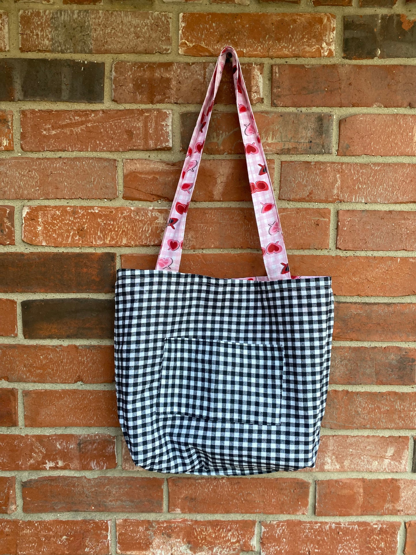 Gingham XO Reversible Tote