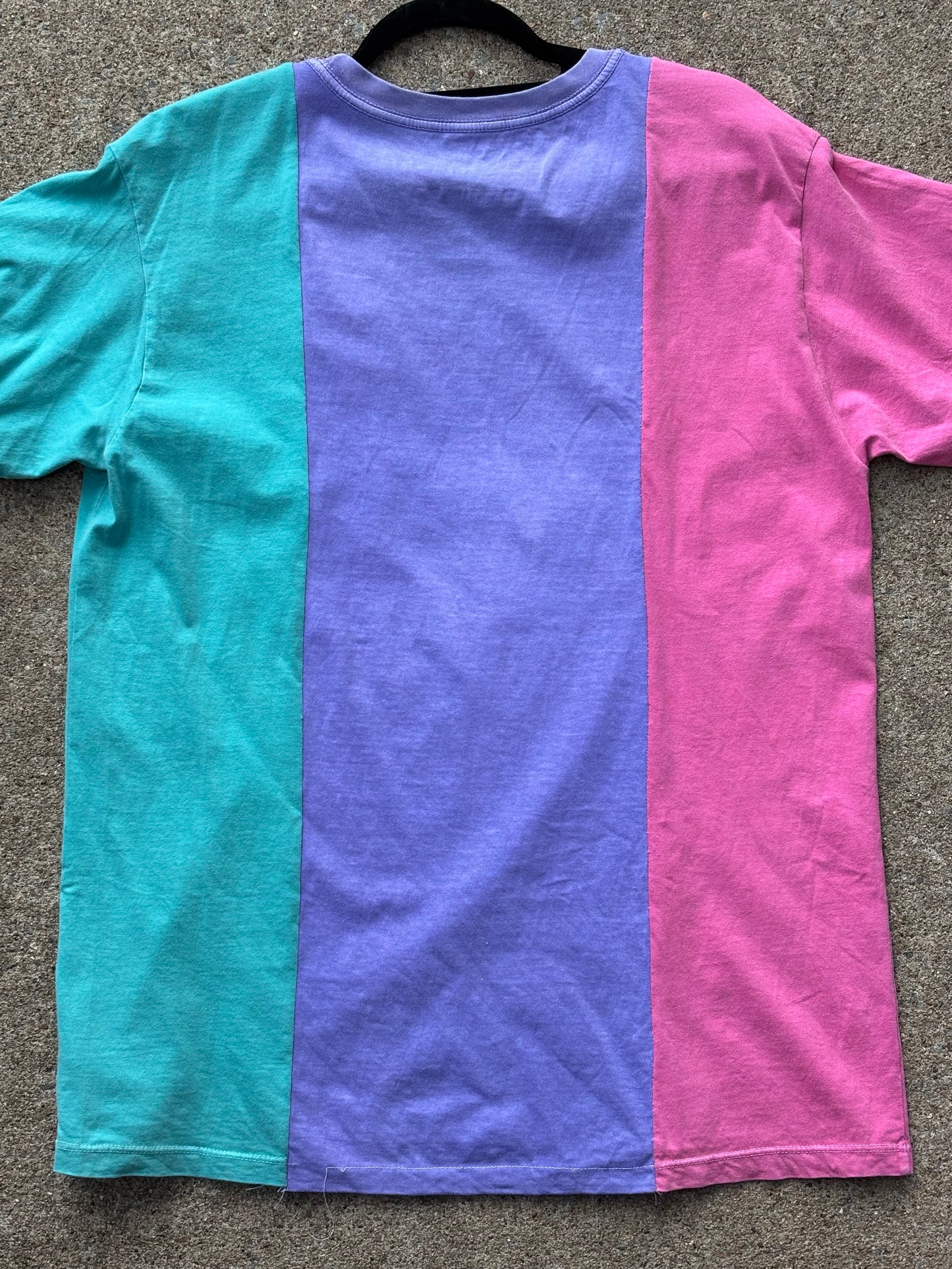 Are You Impressed? Tee - Colorblocked Pink/Purple/Teal (L)