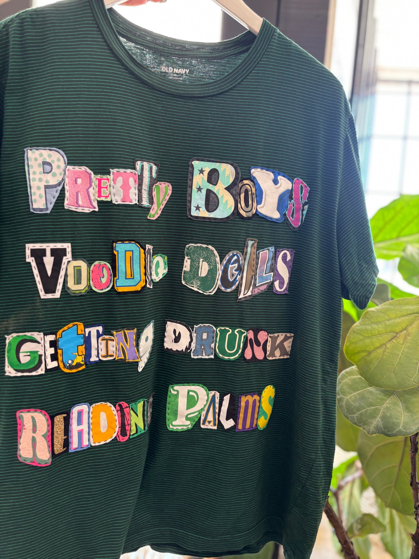 Palms Tee - (Green/Black Stripe XL)