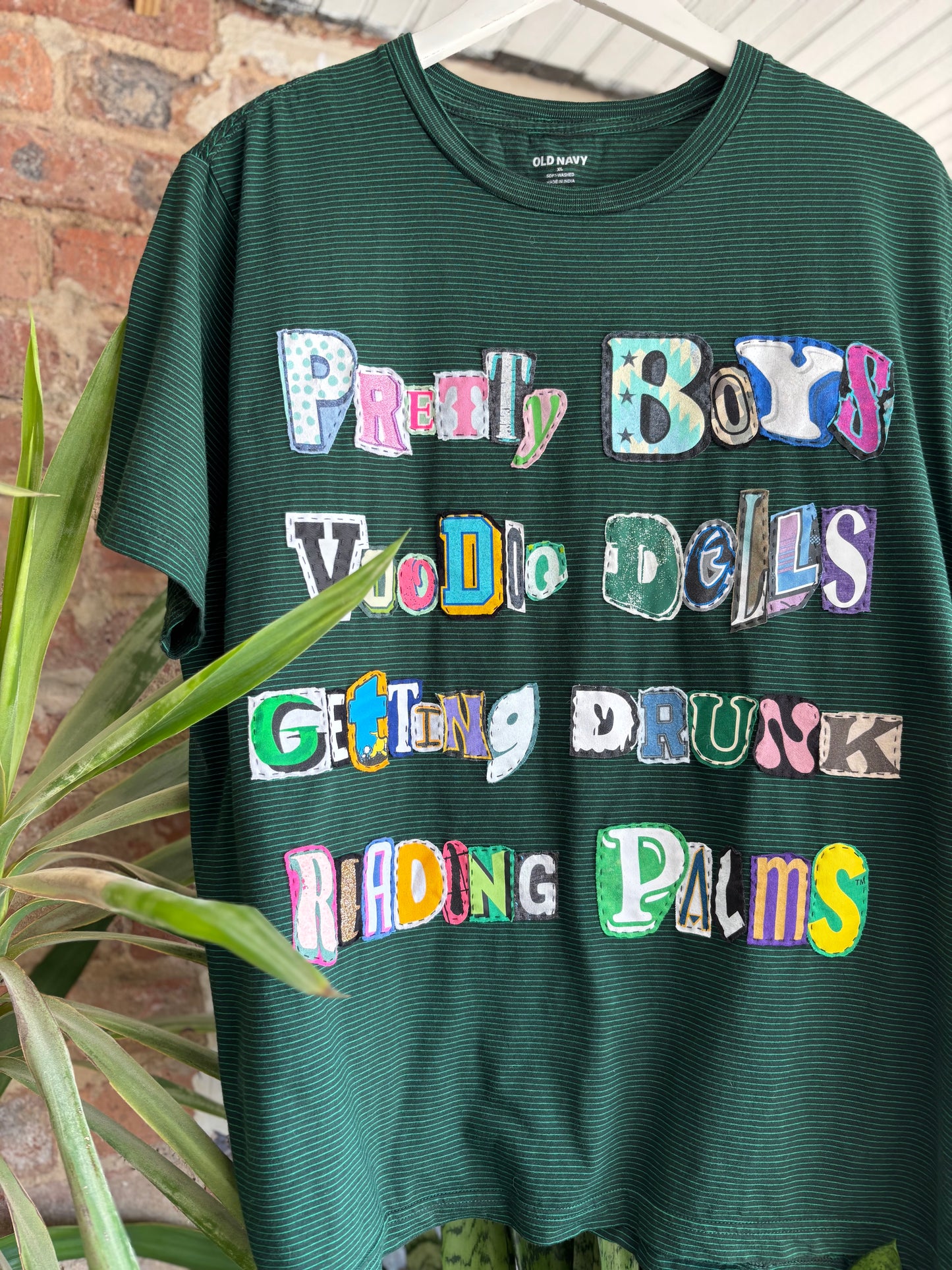 Palms Tee - (Green/Black Stripe XL)