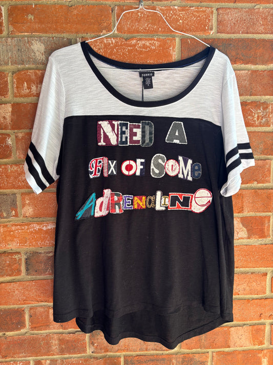 Adrenaline Sporty Tee - (Black/White Torrid size 3)