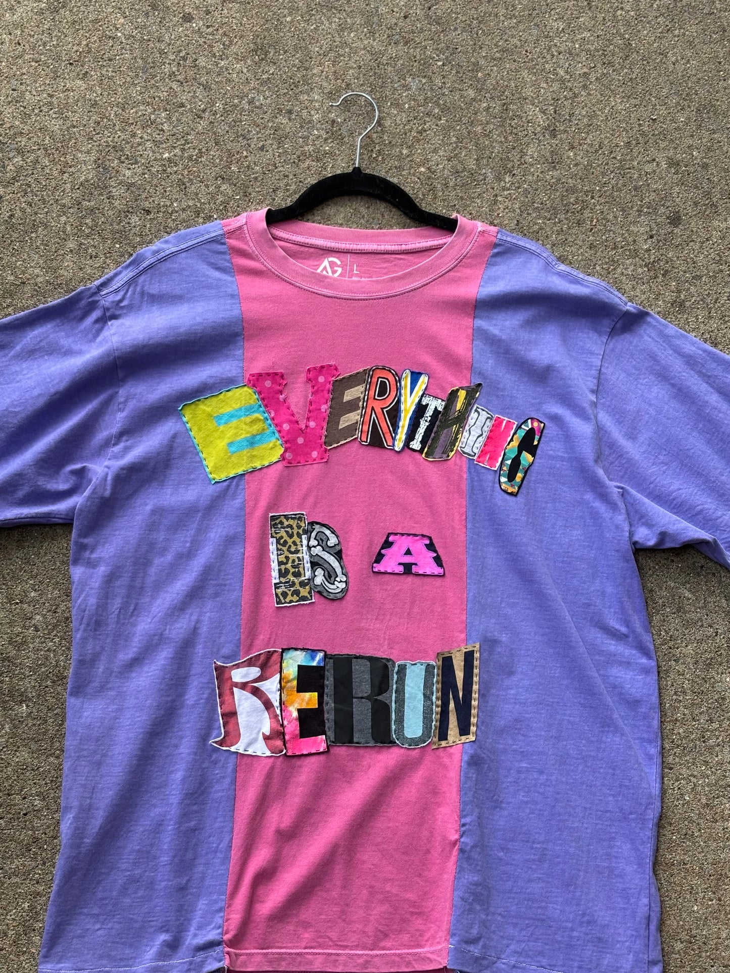Rerun Tee - Colorblocked Purple/Pink (XL)