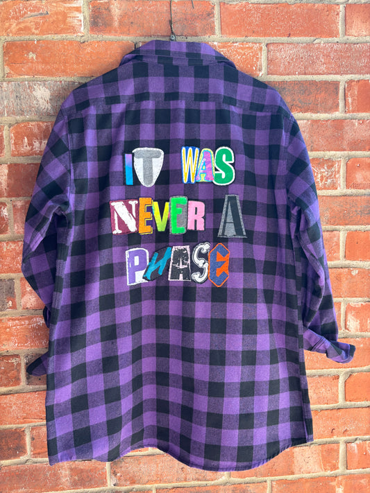 It Was Never A Phase Flannel - (Purple/Black L)
