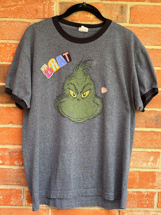 Grinch Brat Ringer Tee - Grey (M)